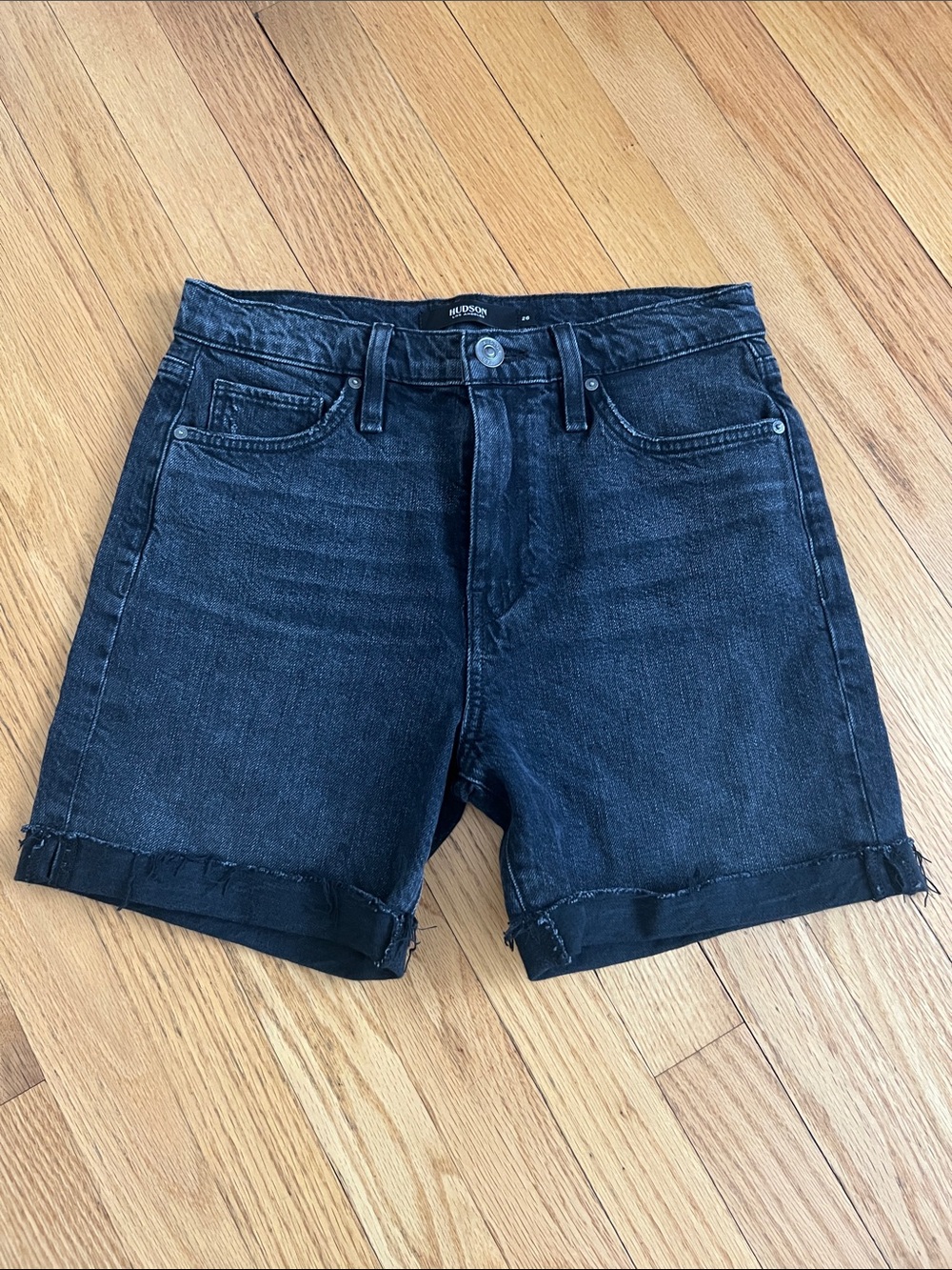 NWOT Hudson Black Rolled Hem Denim Shorts
